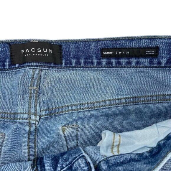 PACSUN Mens‎ Jeans Skinny 30x30 stretch Light Wash - Picture 2 of 7